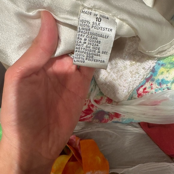 RARE Emma Black hand-beaded skirt in white silk - Picture 3 of 6